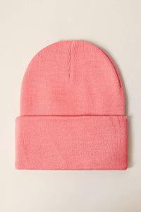 Winter Solid Color Cuff Knitted Beanie Hat