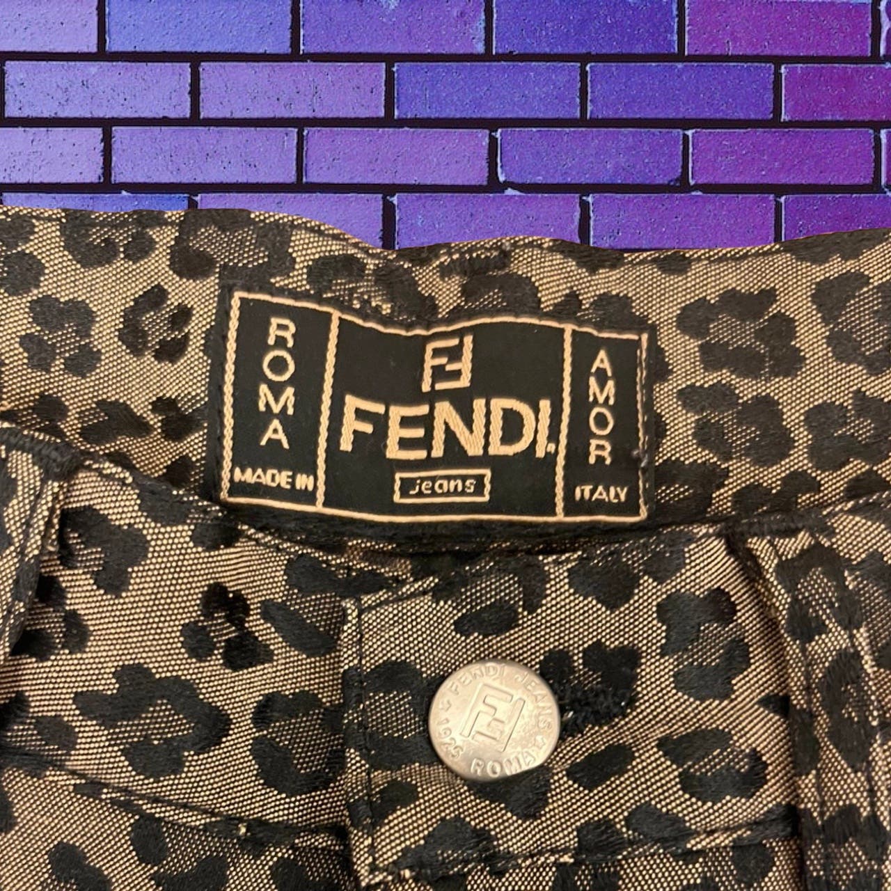 Vintage 90s Fendi Cheetah Print Pants