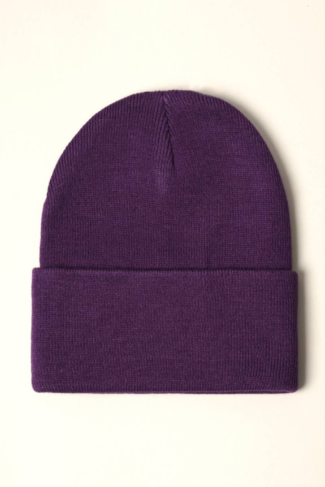 Winter Solid Color Cuff Knitted Beanie Hat