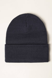 Winter Solid Color Cuff Knitted Beanie Hat