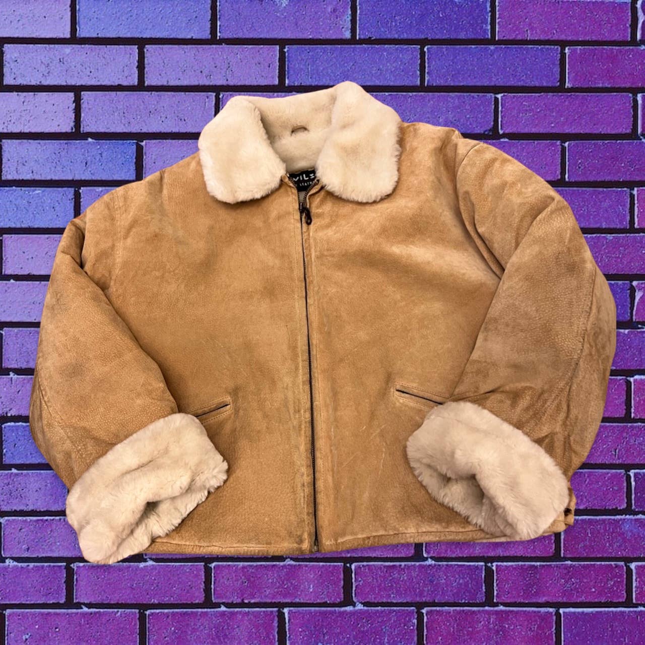 90s Wilsons Leather Sherpa Coat