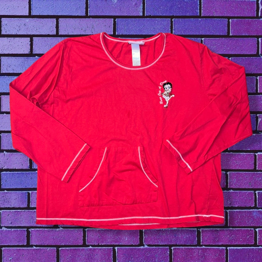 Y2K Red Long Sleeve Betty Boop Tee