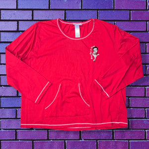 Y2K Red Long Sleeve Betty Boop Tee