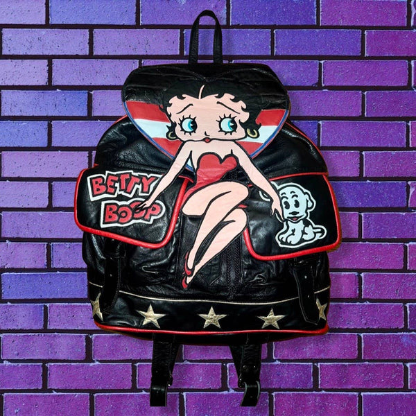 betty boop backpack leather Vintage Betty Boop Leather Backpack – The Brooklyn Vintage Club
