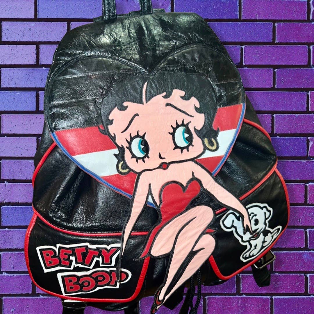 betty boop backpack leather Vintage Betty Boop Leather Backpack – The Brooklyn Vintage Club